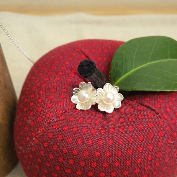 리버마켓@온라인,[은은한공방] 러블리 진주 꽃 실버주얼리(반지, 귀걸이)
